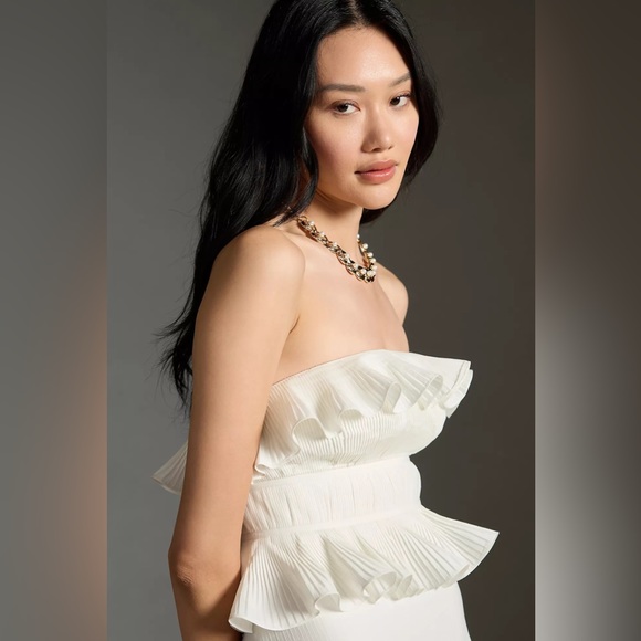 Anthropologie Let Me Be Strapless Tiered Ruffled Dress - Picture 4 of 4